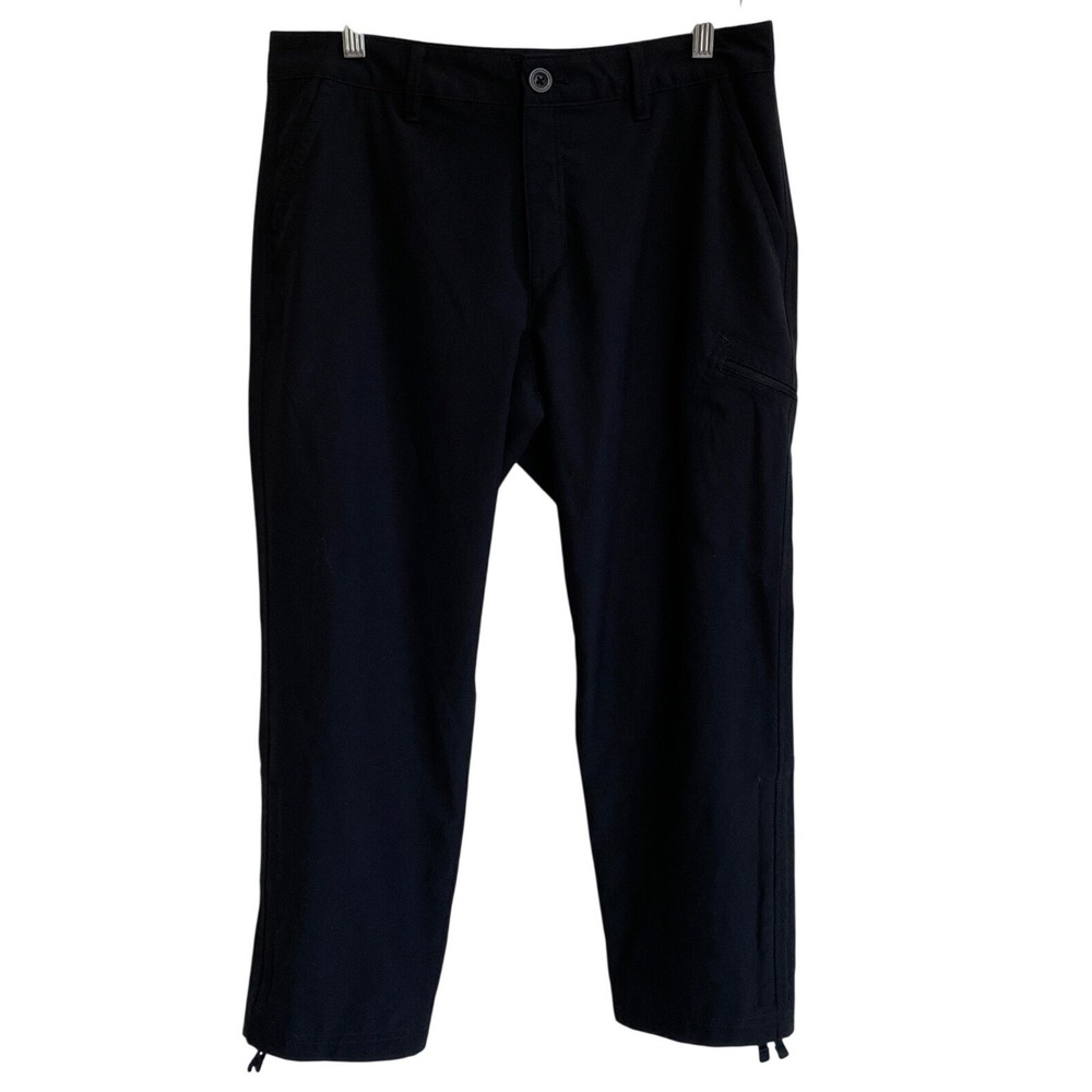 Eddie Bauer Black Ripstop Hiking‎ Cargo Pants Womens 8 Adjustable Cuffs Stretch - Picture 2 of 12